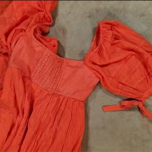 Free People, Let's Be Friends, NWT, Medium Orange